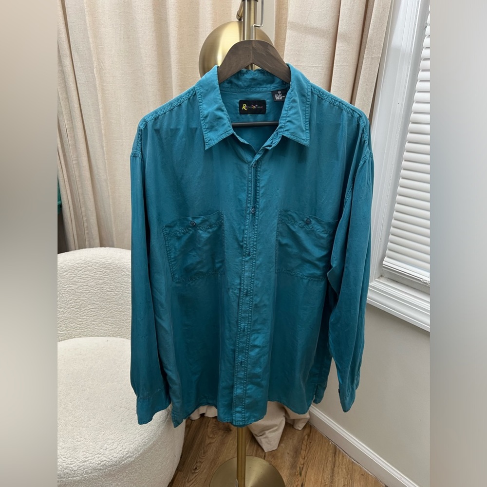Reputation Long Sleeve Botton down | 100% Silk | Extra Large